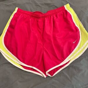 Nike Women’s Tempo Dri-Fit Running Shorts YELLOW ON PINK